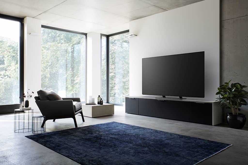 Wohnzimmer im Wandel durch das Design moderner TVs.